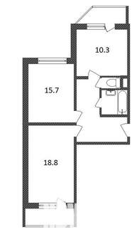 2-к квартира, вторичка, 59м2, 22/25 этаж