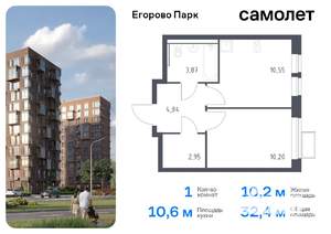 1-к квартира, вторичка, 32м2, 8/12 этаж