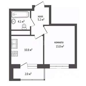 1-к квартира, вторичка, 35м2, 20/25 этаж