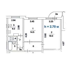 2-к квартира, вторичка, 54м2, 14/23 этаж