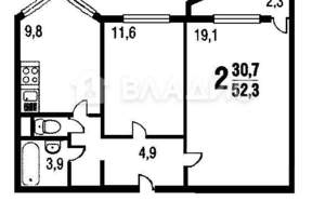 2-к квартира, вторичка, 51м2, 8/17 этаж