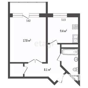 1-к квартира, вторичка, 46м2, 17/17 этаж