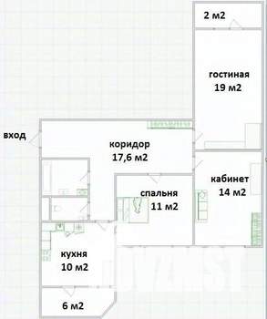 3-к квартира, вторичка, 77м2, 10/25 этаж