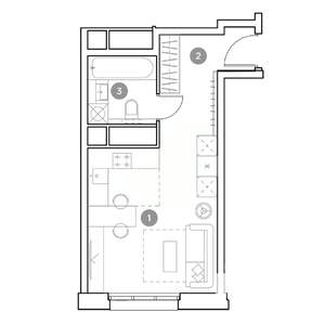 Студия квартира, строящийся дом, 27м2, 18/25 этаж