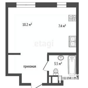 1-к квартира, вторичка, 25м2, 8/18 этаж