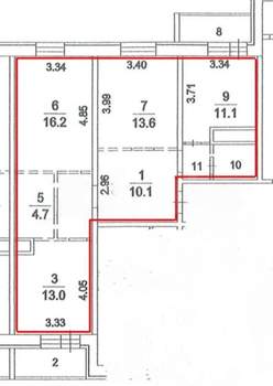 3-к квартира, вторичка, 80м2, 19/21 этаж