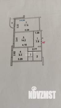 2-к квартира, вторичка, 54м2, 15/15 этаж