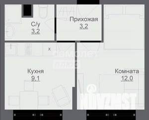 1-к квартира, вторичка, 28м2, 2/18 этаж