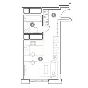 Студия квартира, строящийся дом, 27м2, 13/25 этаж