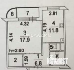 1-к квартира, вторичка, 47м2, 5/17 этаж