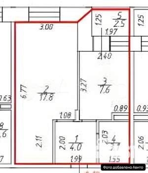 1-к квартира, вторичка, 32м2, 2/3 этаж