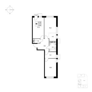 3-к квартира, вторичка, 72м2, 2/6 этаж