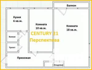 2-к квартира, вторичка, 42м2, 4/5 этаж