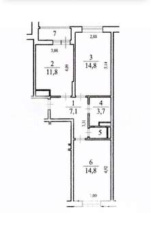 2-к квартира, вторичка, 56м2, 12/17 этаж