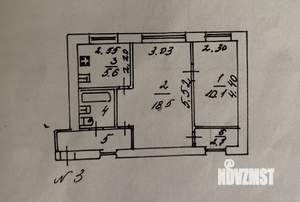 2-к квартира, вторичка, 44м2, 1/3 этаж