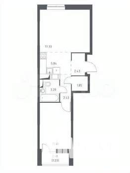 2-к квартира, вторичка, 47м2, 11/17 этаж