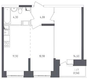 2-к квартира, вторичка, 47м2, 10/17 этаж