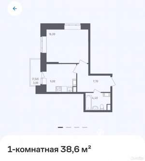 Студия квартира, вторичка, 39м2, 11/17 этаж