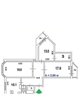 3-к квартира, вторичка, 85м2, 17/17 этаж