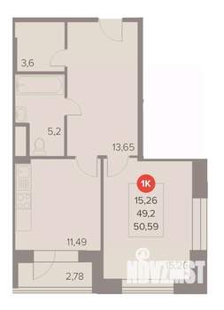 1-к квартира, вторичка, 51м2, 8/22 этаж