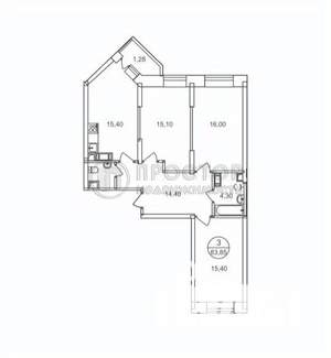 3-к квартира, вторичка, 83м2, 17/17 этаж
