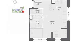 Студия квартира, вторичка, 34м2, 11/17 этаж