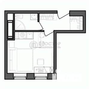 Студия квартира, вторичка, 20м2, 9/25 этаж