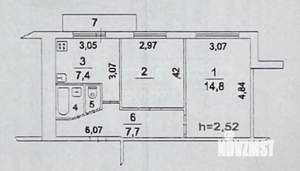 2-к квартира, вторичка, 43м2, 2/9 этаж