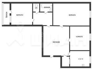 3-к квартира, вторичка, 67м2, 4/5 этаж