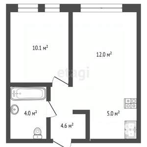 1-к квартира, вторичка, 35м2, 2/25 этаж