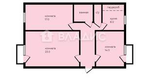 3-к квартира, вторичка, 70м2, 3/3 этаж