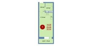 1-к квартира, вторичка, 25м2, 5/17 этаж