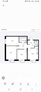 3-к квартира, вторичка, 66м2, 13/25 этаж