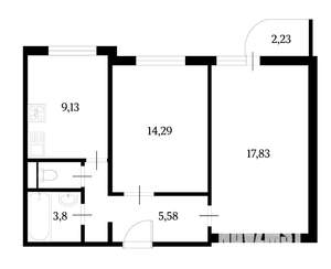 2-к квартира, вторичка, 51м2, 13/23 этаж