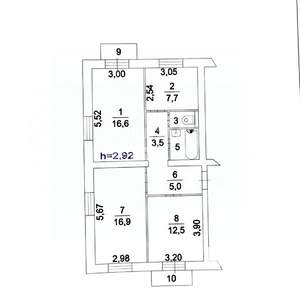 3-к квартира, вторичка, 67м2, 3/3 этаж