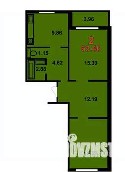 2-к квартира, вторичка, 61м2, 10/17 этаж