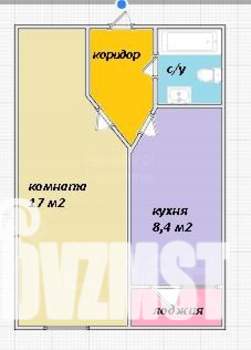 1-к квартира, вторичка, 35м2, 2/3 этаж