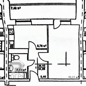 1-к квартира, вторичка, 38м2, 8/10 этаж