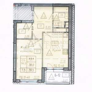 1-к квартира, вторичка, 38м2, 11/25 этаж