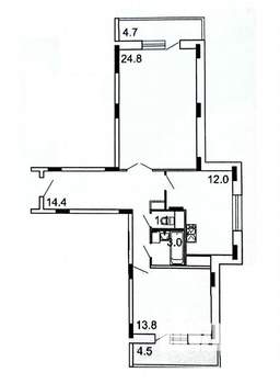2-к квартира, вторичка, 70м2, 10/18 этаж
