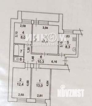 4-к квартира, вторичка, 73м2, 8/9 этаж