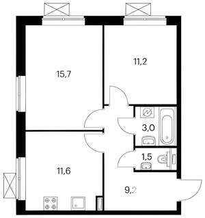 2-к квартира, вторичка, 52м2, 25/25 этаж