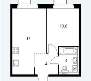 1-к квартира, вторичка, 36м2, 20/25 этаж