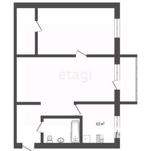 2-к квартира, вторичка, 43м2, 3/5 этаж