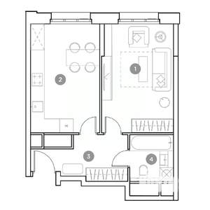 1-к квартира, вторичка, 39м2, 13/25 этаж