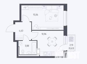 1-к квартира, вторичка, 35м2, 12/17 этаж
