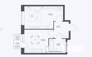1-к квартира, вторичка, 35м2, 16/17 этаж