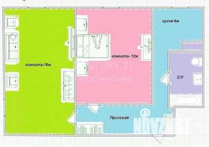 2-к квартира, вторичка, 46м2, 5/5 этаж