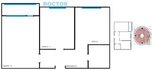 2-к квартира, вторичка, 47м2, 3/17 этаж