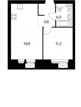 2-к квартира, вторичка, 39м2, 11/14 этаж